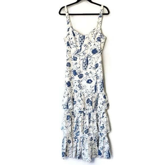 Abercrombie Drama Ruffle Tiered Maxi Dress Size Large Petite - Picture 4 of 11